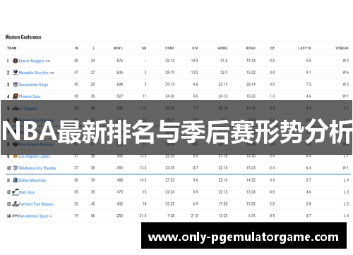 NBA最新排名与季后赛形势分析