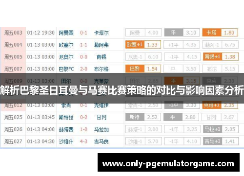 解析巴黎圣日耳曼与马赛比赛策略的对比与影响因素分析