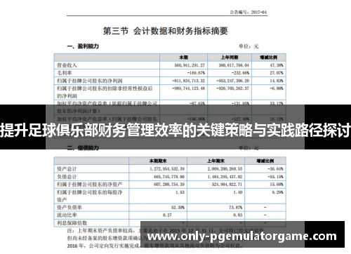 提升足球俱乐部财务管理效率的关键策略与实践路径探讨